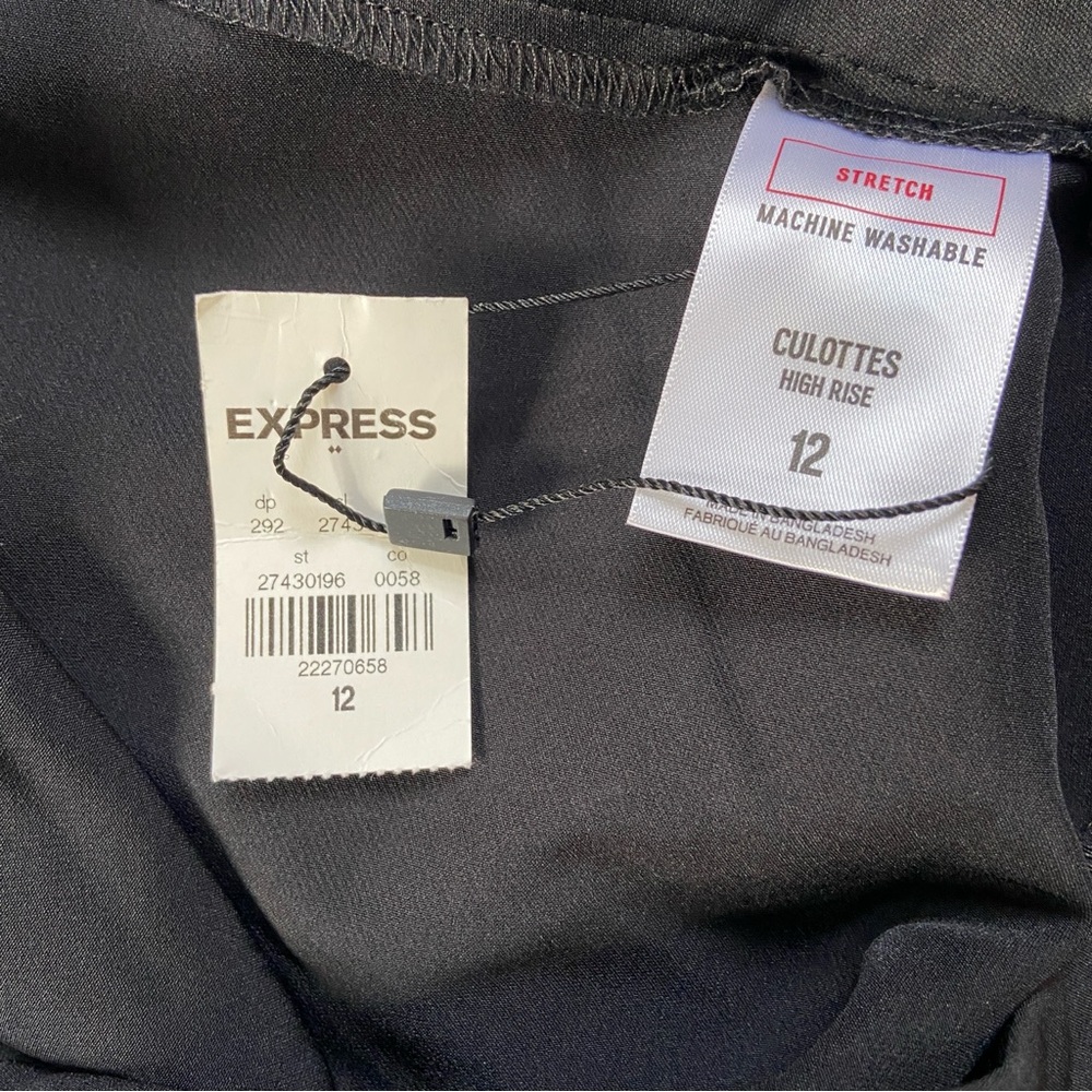 NWT Express Black Culottes High Rise SIZE 12 - Picture 4 of 6